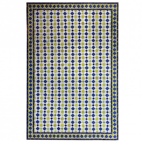 Mosaiktisch aus Marokko Viereckig 120x80cm grün/blau