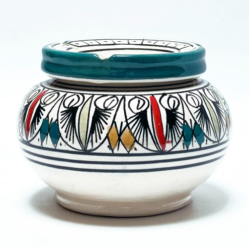 Keramik Aschenbecher mit Deckel Grün Ø 12 cm