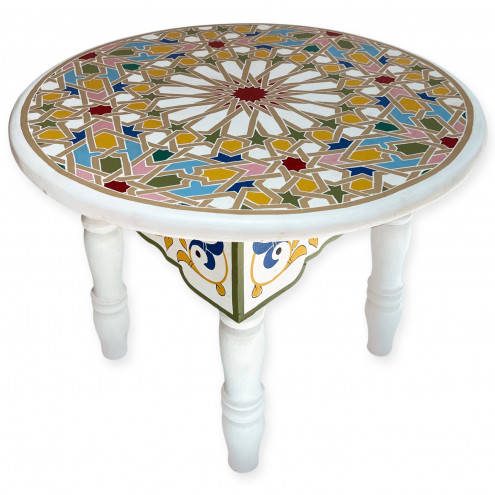 Niedriger Beistelltisch Handbemalt Mida-W