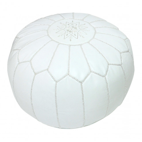 Sitzkissen aus Marokko RONDA D54cm Weiss