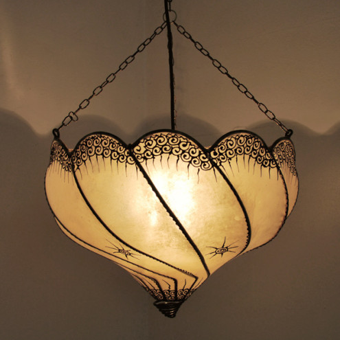 Marokkanische Lederlampe GOLLA Natur