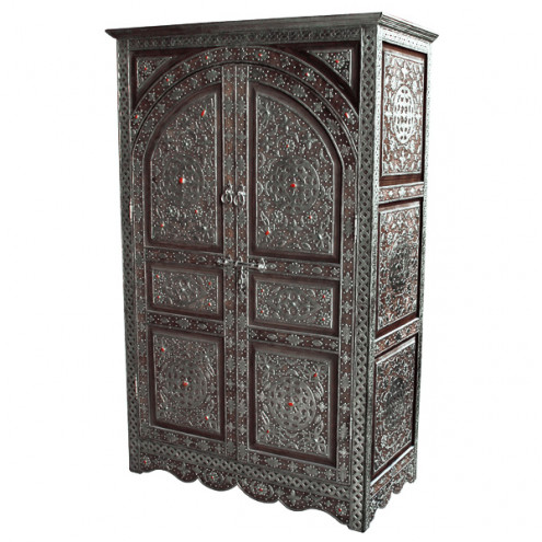 Orientalischer Silbermetall - Schrank SHAHRAZAD