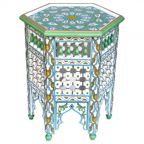 Holz Teetisch Handbemalt MINA