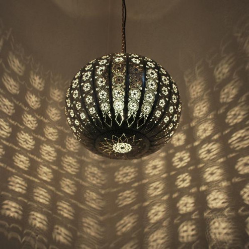 Orientalische Deckenleuchte "Kora_Kazdir_M" Silber