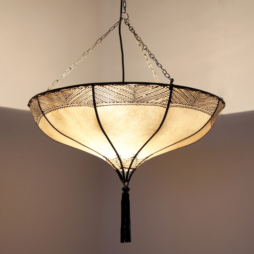 Hängelampe aus Leder ROUMIA Natur D54cm