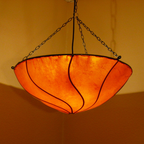 Hängelampe aus Leder "Koba" Orange D 50cm