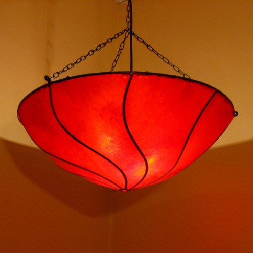 Hennalampe Deckenleuchte "Koba" rot D 50cm