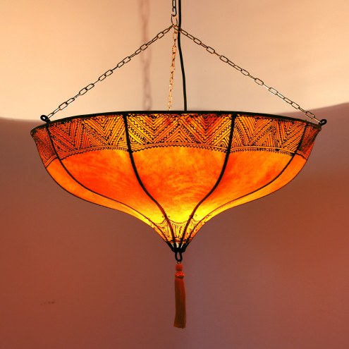 Hennalampe Hängeleuchte Roumia Orange D50cm