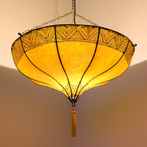 Hennalampe Hängelampe Roumia Gelb D50cm