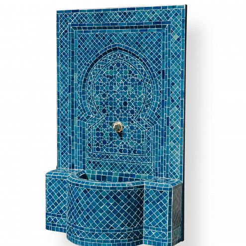Marokkanischer Gartenbrunnen OCEANBLAU 130cm