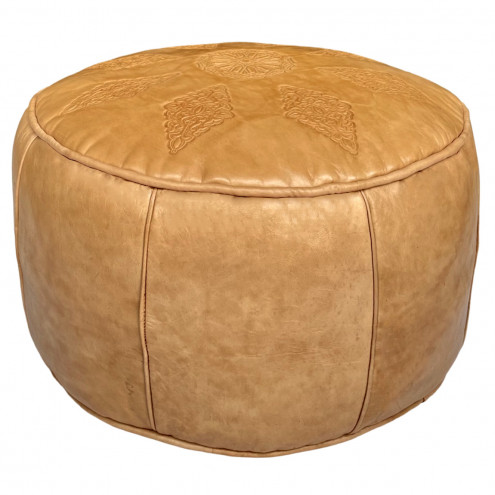 Marokkanisches Ledersitzkissen SALE Natur