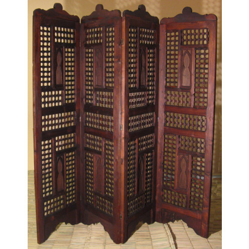 Orientalischer Raumtrenner "Mosharabia" aus Vollem Holz, H180 x B200cm.