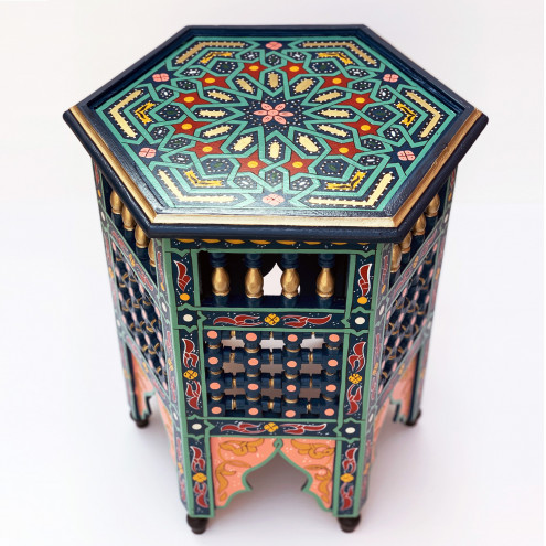 Orientalischer Beistelltisch SARGYA blau
