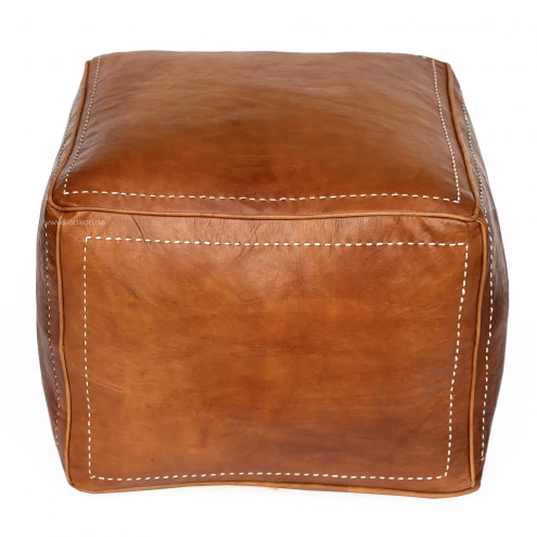 Ledersitzkissen Quadratisch Cognac 45x45cm