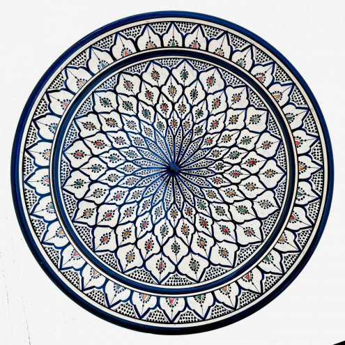 Handbemalter Keramikteller aus Marokko Bunt Ø40cm