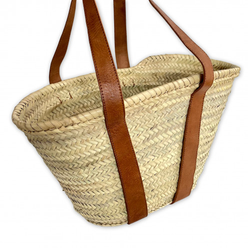 Palmblatt-Tasche mit Leder IBIZA-1C