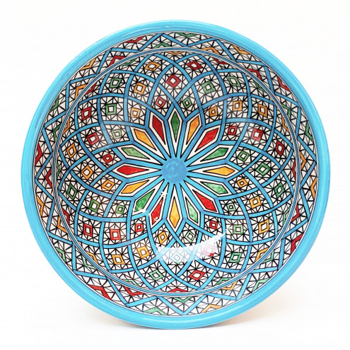 Marokkanische Keramik Schale Safi Türkis Ø20 cm – handbemalt