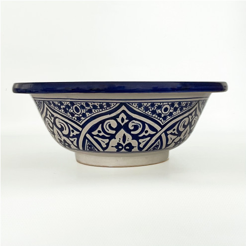 Marokkanisches Keramik-Waschbecken Blau Ø35 cm