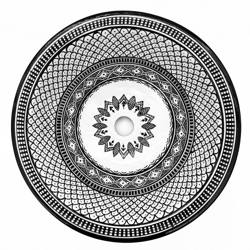 Bemaltes Aufsatz-Handwaschbecken aus Keramik SAMAK-SW D40cm