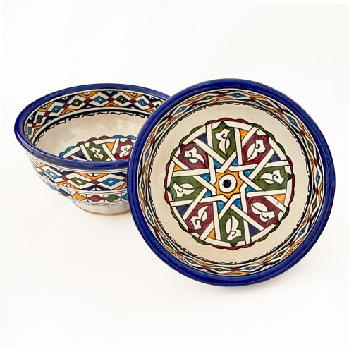 Marokkanische bunte Schüssel aus Keramik FES-067 Ø18cm