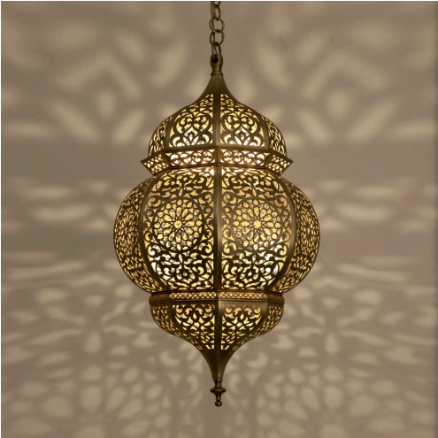 Marokkanische Hängelampe aus Messing EMIRA