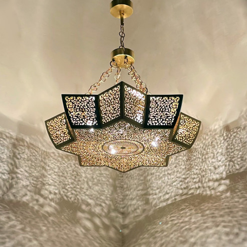 Orientalische Hängeleuchte NEJMA Messing