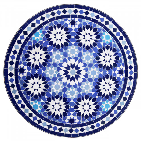 Marokkanischer Mosaiktisch ANKABUT-2 Blau D60cm