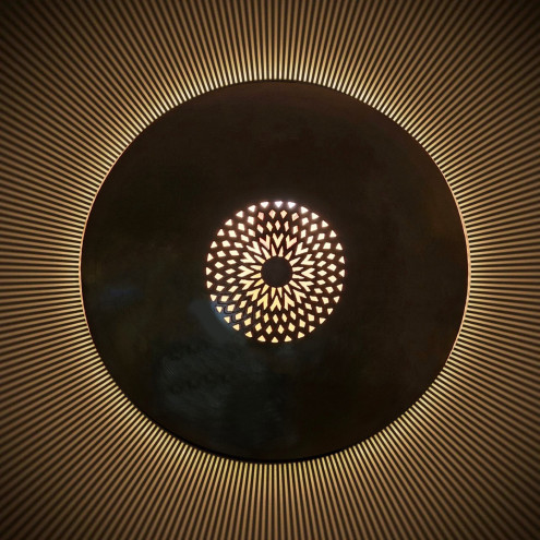 Runde Wandleuchte aus Messing BOUCLIERb D50cm