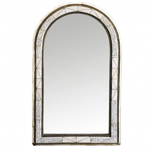 Marokkanischer Spiegel LOUDAYA weiß H85cm