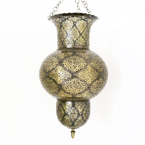 Orientalische Hängeleuchte BAHIRA aus Messing