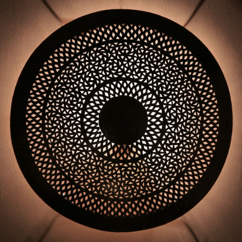 Orientalische Messing Wandleuchte DORA-KARAKOR D50cm