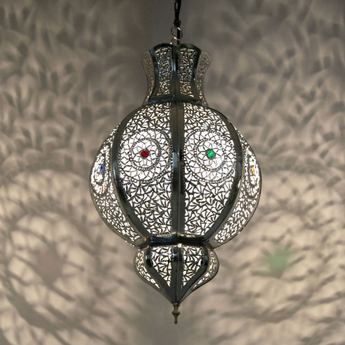 Marokkanische arabische Hängelampe MALIKA silber