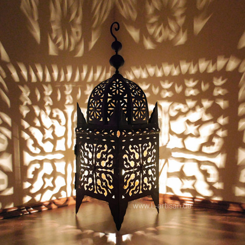Orientalische Laterne aus Metall JAMA H65cm