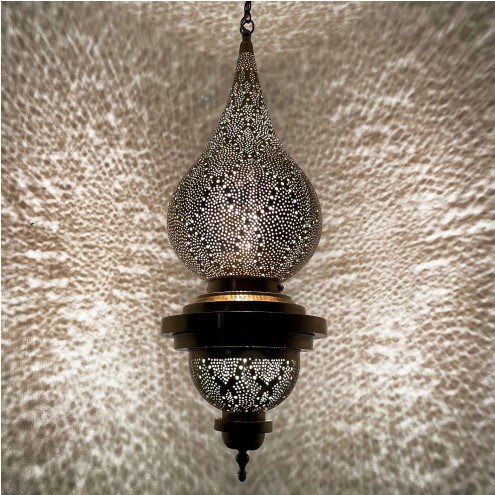 Marokkanische Messing- Hängeleuchte LUNITA H80cm