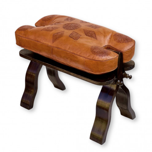 Orientalischer Sitzhocker RABATI Cognac