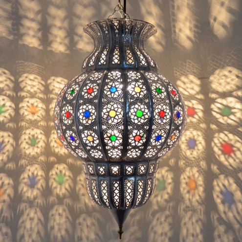 Orientalische Deckenleuchte "Rania" Silber