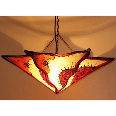 Hängelampe aus Leder Seestern Multi 60cm