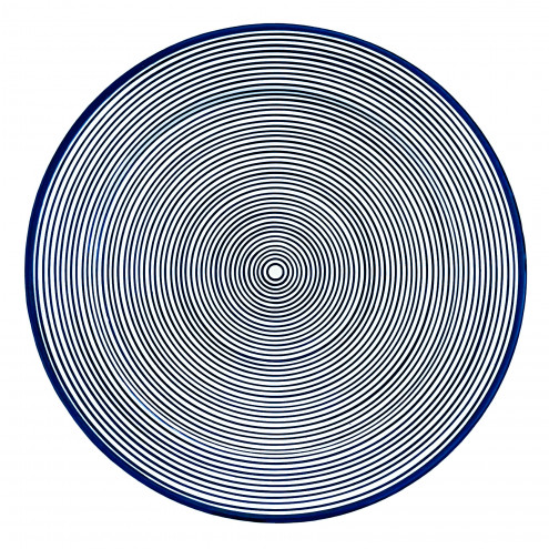 Marokkanische handbemalte Keramikschale Ø40 cm Blau/Weiß