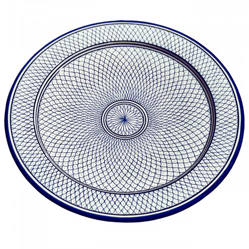 Marokkanische handbemalte Keramikschale Ø40cm blau