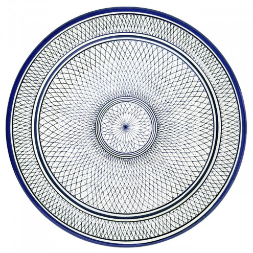 Marokkanische handbemalte Keramikschale Ø40cm blau