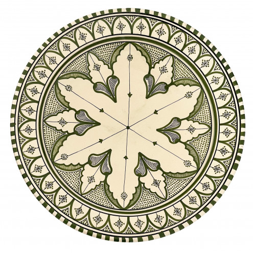 Marokkanische Handbemalte Schale olivgrün Ø40cm