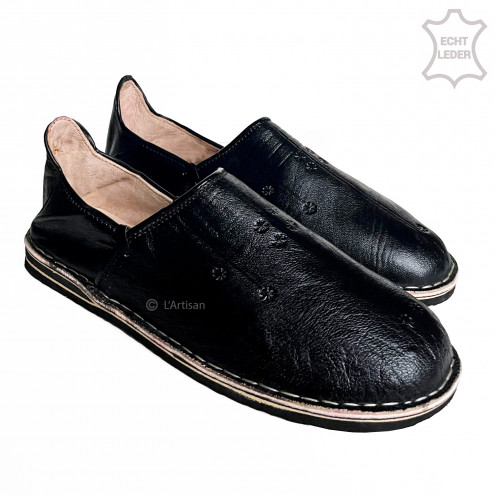 Marokkanische Lederschuhe Schwarz Marakkech