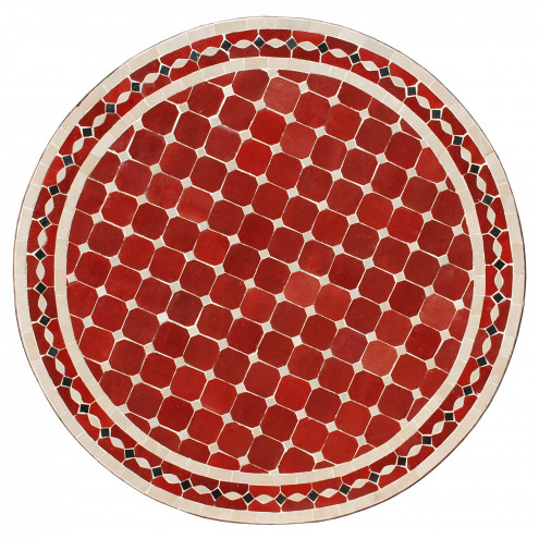 Marokkanischer Mosaiktisch SITOUNA D80cm Bordeauxrot/Beige