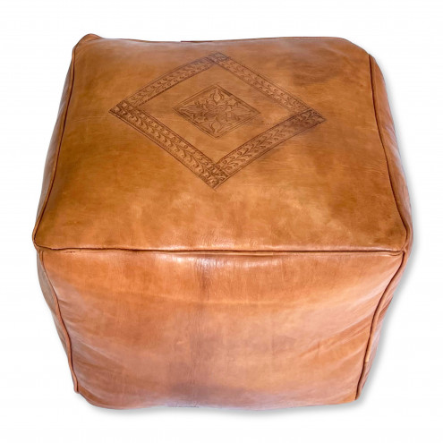 Leder Sitzkissen quadratisch MARRAKECH cognac