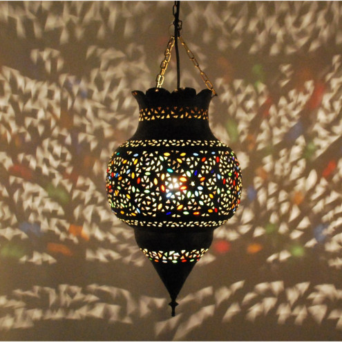 Orientalische Hängeleuchte "Kora-k" aus Messing