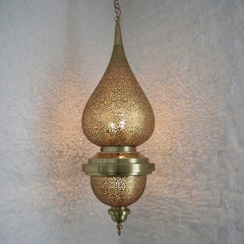 orientalische Hängeleuchte groß aus Messing DEMIA H80cm