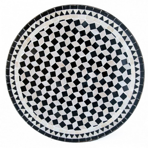 Marokkanischer Gartentisch aus Mosaiksteine D60cm Fassia Schwarz