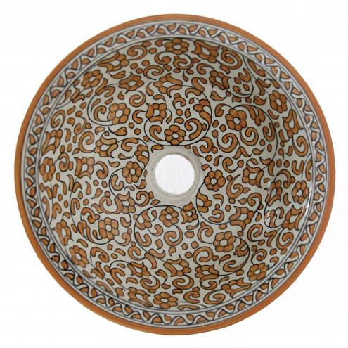 Aufsatzwaschbecken handbemalt aus Keramik FES-I D35cm