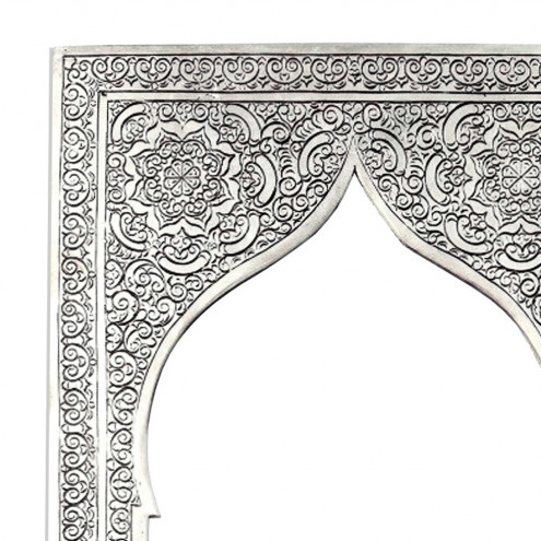 Orientalischer Spiegel KASIM-L Silber H38cm