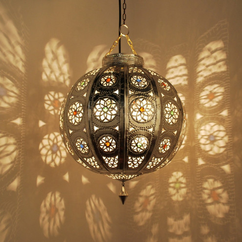 Orientalische Deckenleuchte "Kora_Kazdir_K" M/S Silber